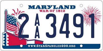 MD license plate 2AA3491