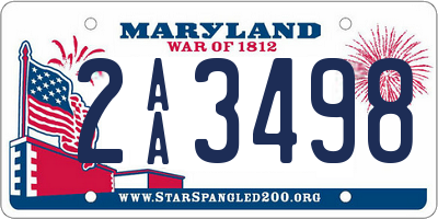 MD license plate 2AA3498