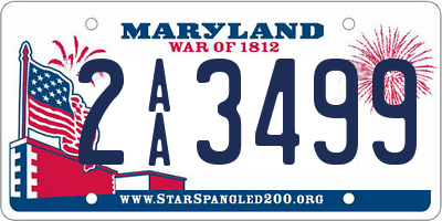 MD license plate 2AA3499