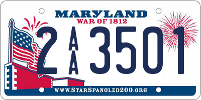 MD license plate 2AA3501