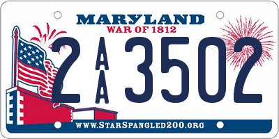 MD license plate 2AA3502