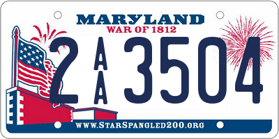 MD license plate 2AA3504