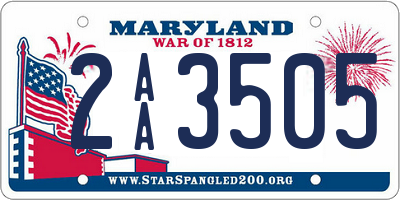 MD license plate 2AA3505