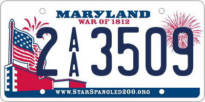 MD license plate 2AA3509