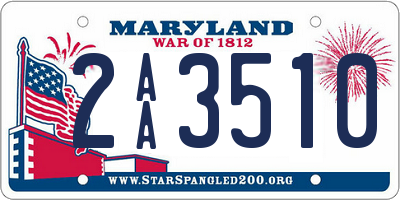 MD license plate 2AA3510