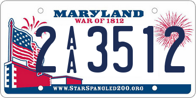 MD license plate 2AA3512