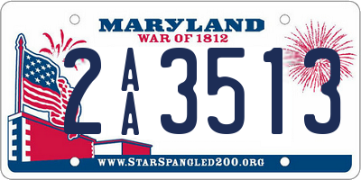 MD license plate 2AA3513