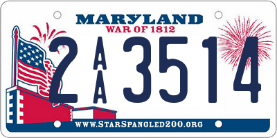 MD license plate 2AA3514