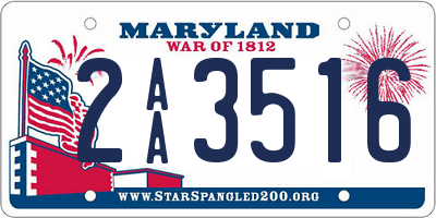 MD license plate 2AA3516