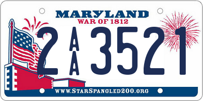 MD license plate 2AA3521