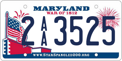 MD license plate 2AA3525