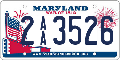 MD license plate 2AA3526