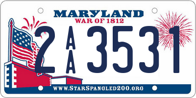 MD license plate 2AA3531