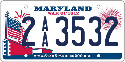 MD license plate 2AA3532