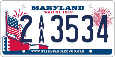 MD license plate 2AA3534