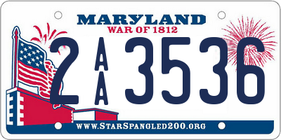 MD license plate 2AA3536