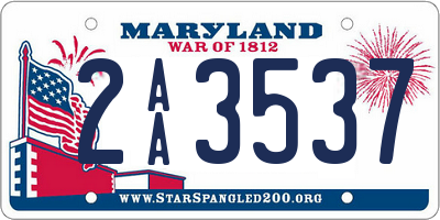 MD license plate 2AA3537