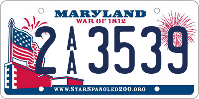 MD license plate 2AA3539