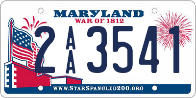 MD license plate 2AA3541