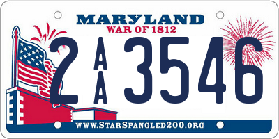 MD license plate 2AA3546