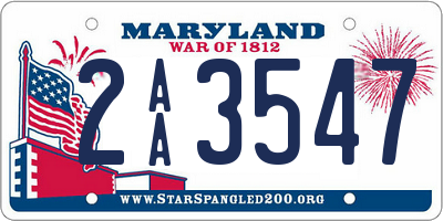 MD license plate 2AA3547