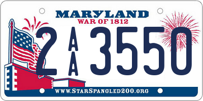 MD license plate 2AA3550