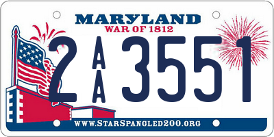 MD license plate 2AA3551