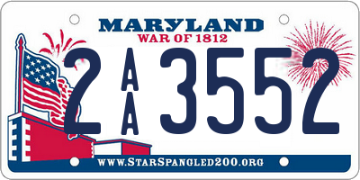 MD license plate 2AA3552