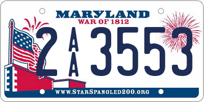 MD license plate 2AA3553