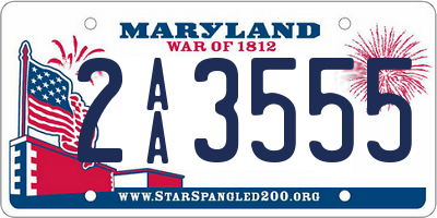 MD license plate 2AA3555