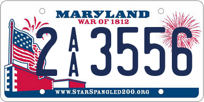 MD license plate 2AA3556