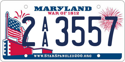 MD license plate 2AA3557