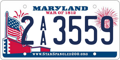 MD license plate 2AA3559