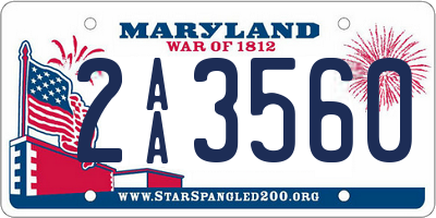 MD license plate 2AA3560