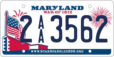 MD license plate 2AA3562