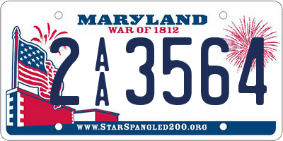 MD license plate 2AA3564