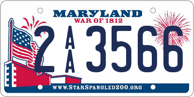 MD license plate 2AA3566