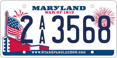 MD license plate 2AA3568