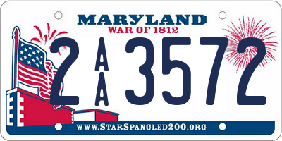 MD license plate 2AA3572