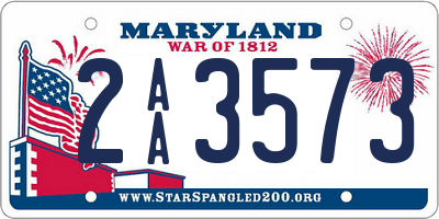 MD license plate 2AA3573