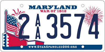 MD license plate 2AA3574