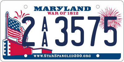 MD license plate 2AA3575