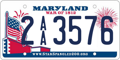 MD license plate 2AA3576