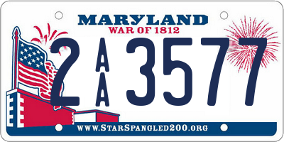 MD license plate 2AA3577