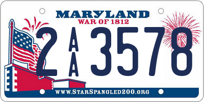 MD license plate 2AA3578