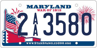 MD license plate 2AA3580