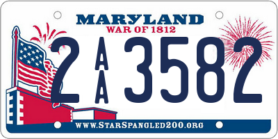 MD license plate 2AA3582