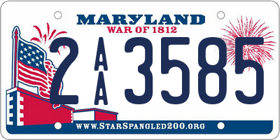 MD license plate 2AA3585