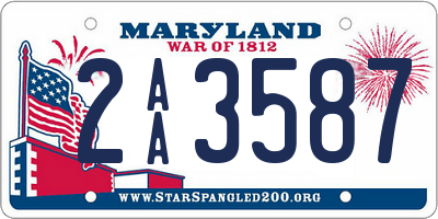 MD license plate 2AA3587