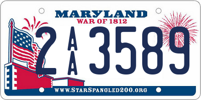 MD license plate 2AA3589